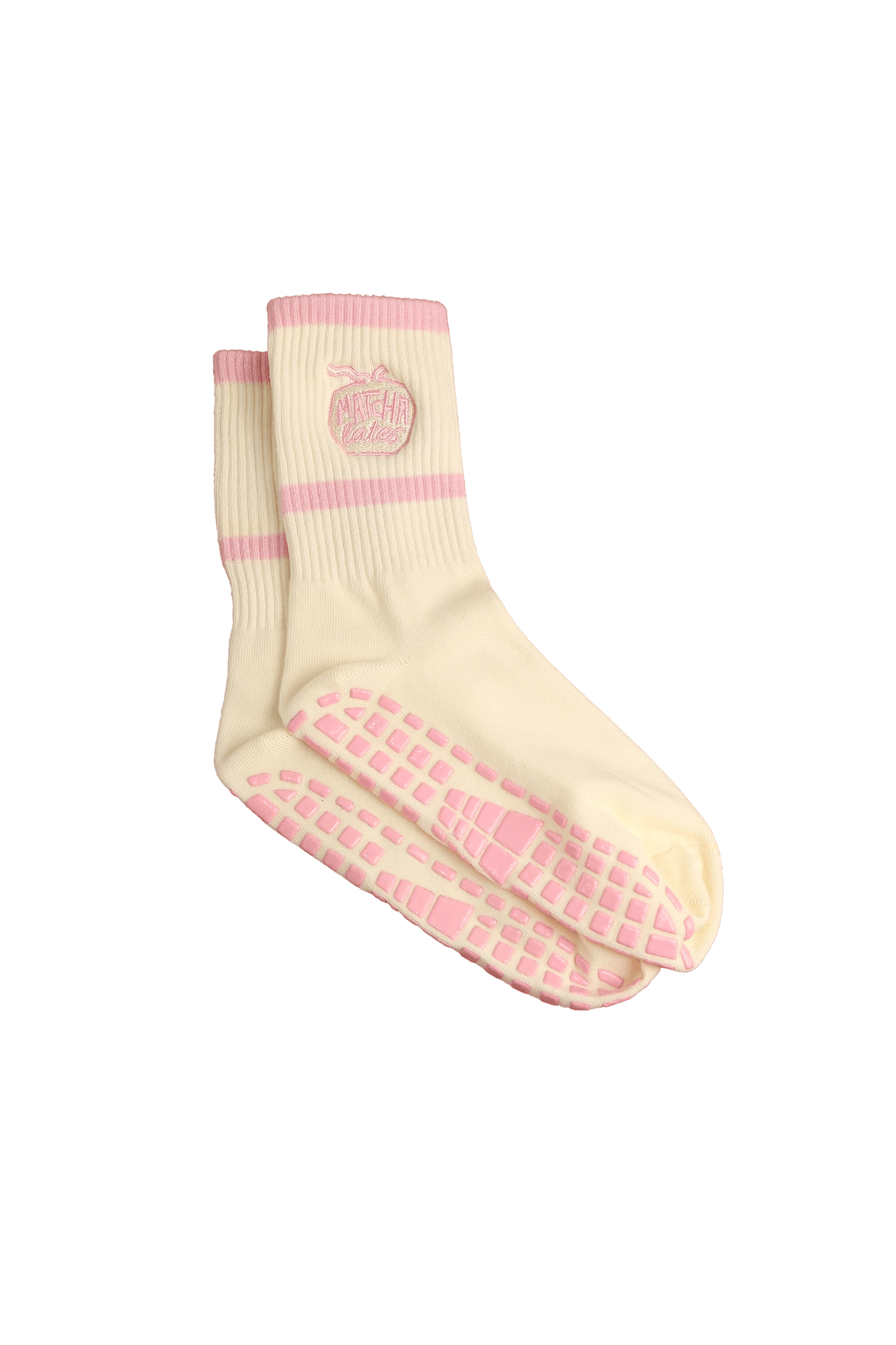 Matchalates Mid-Calf Grip Socks