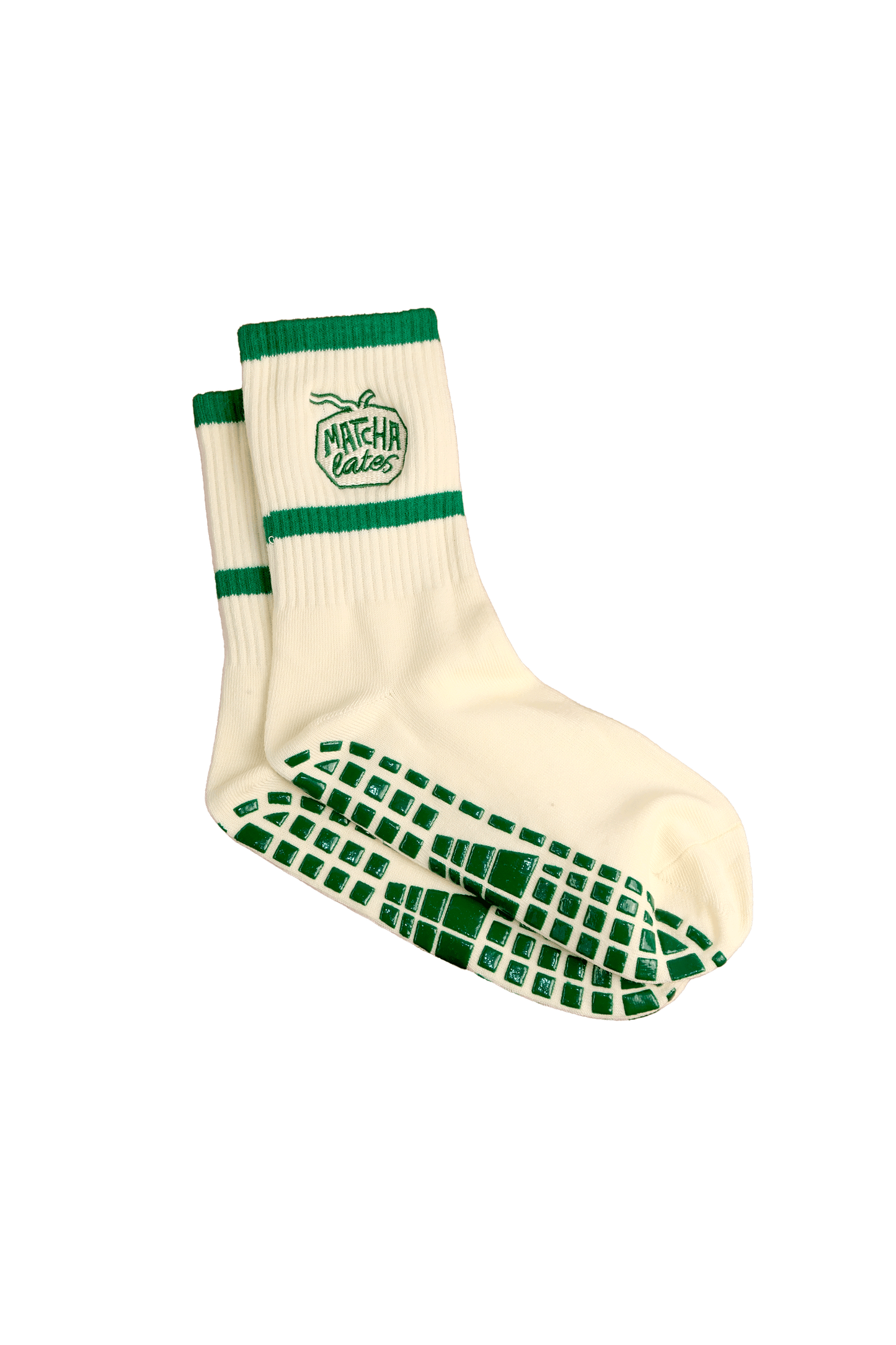 Matchalates Mid-Calf Grip Socks