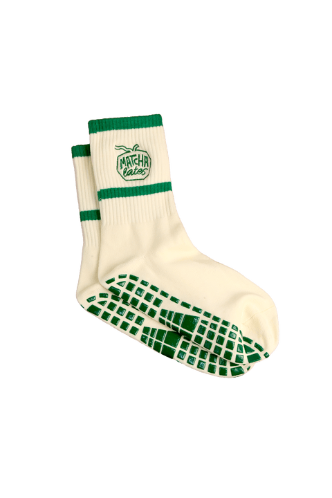 Matchalates Mid-Calf Grip Socks