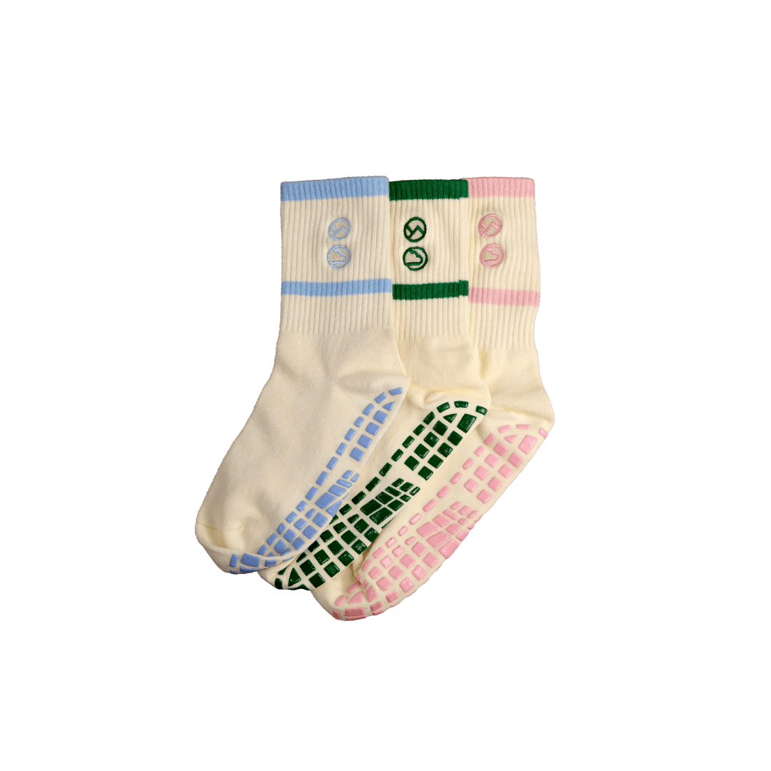 Matchalates Mid-Calf Grip Socks
