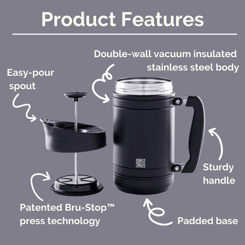 BruTrek - BaseCamp French Press - Forest Cloud